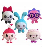 Set 5 Jucarii de plus, Baby Riki: Panda, Ariciul, Topa, Grohi, Milu, multicolor, 12 cm