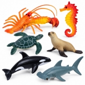 Set 6 figurine Animale Marine pentru copii, 8–11 cm, multicolor