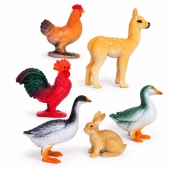 Set 6 figurine animale pentru copii, animale domestice și sălbatice, 6 cm, multicolor