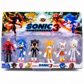 Set 6 Figurine Sonic 3, multicolor, 9.5 cm, 3 ani+