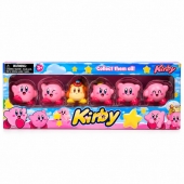 Set 6 Figurine, tip Kirby Nosechara, roz, 5 cm, 4 ani+