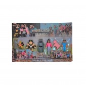 Set 6 Figurine, tip Minecraft movie, albastru/multicolor, 8 cm