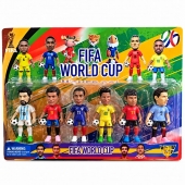 Set 6 Fotbalisti, Fifa World Cup, Mashashop, multicolor, 10 cm, 3 ani+