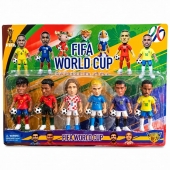 Set 6 Fotbalisti, Fifa World Cup, Mashashop, rosu/multicolor, 10 cm, 3 ani+