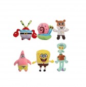 Set 6 Mascote de plus, Sponge Bob, multicolor, 25 cm - 30 cm