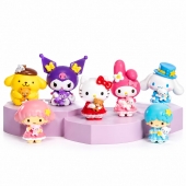 Set 7 Figurine Hello Kitty, Sanrio Kuromi, multicolor, 8 cm, 4 ani+