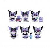 Set 7 Figurine tip Kuromi Hello Kitty, 3 accesorii, multicolor, 7 cm
