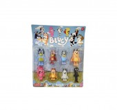 Set 8 Figurine, Bluey si prietenii sai, multicolor, 8 cm - 10 cm