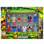 Set 8 figurine, Plants vs Zombies, multicolor, 5 cm, 3 ani+