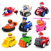Set 9 Figurine Catelusi cu masinute, multicolor, 8 cm, 3 ani+