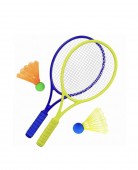 Set badminton, 2 palete, 2 fluturasi, multicolor, 46 cm