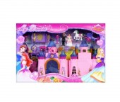 Set Castel de jucarie cu mobilier, My Sweet Home, 3 figurine, 21 accesorii, multicolor, 30 cm