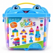 Set cuburi de construcție pentru copii, 35 piese, plastic, multicolor, cutie de depozitare cu mâner, 3 ani+