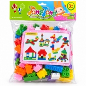 Set cuburi de construcție pentru copii, 77 piese, plastic, multicolor, 3 ani+