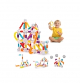 Set de constructie 3D, magnetic, flexibil, 38 piese, 3 ani+
