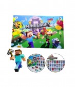Set figurine Minecraft, tip breloc, colectie personaje, MASHASHOP, 24 buc, multicolor