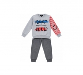 Set trening pentru copii, bluză cu mânecă lungă și pantaloni, gri, marimea 6 ani - 10 ani