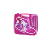 Set Trusa de doctor, 10 accesorii, sunete si lumini, roz, 3 ani+