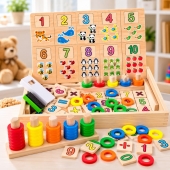 Tabla educativa, Matematica Donuts Number, lemn, multicolor, 3 ani+