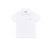 Tricou Polo Clasic pentru fete, bumbac, alb, 5 ani - 14 ani